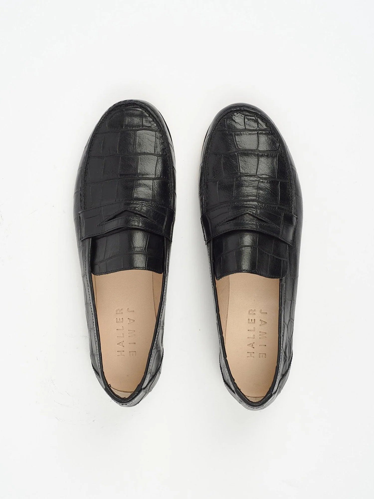 Penny Loafer in Black Croc
