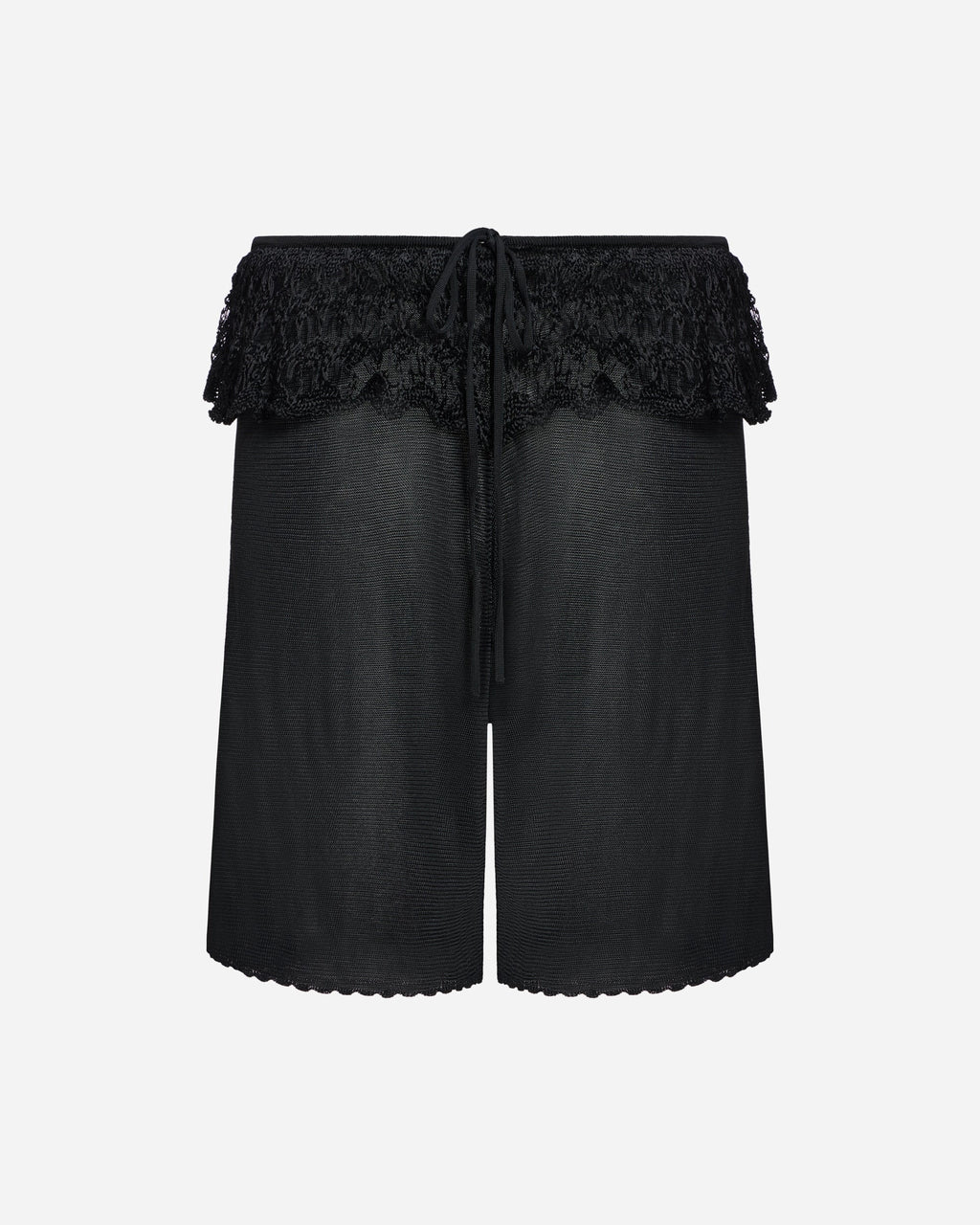 Ash Ruffle Shorts in Black by EMILY DAWN LONG