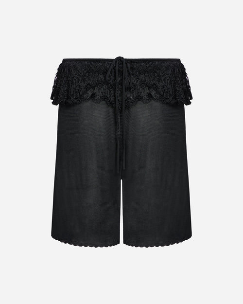 Ash Ruffle Shorts in Black by EMILY DAWN LONG