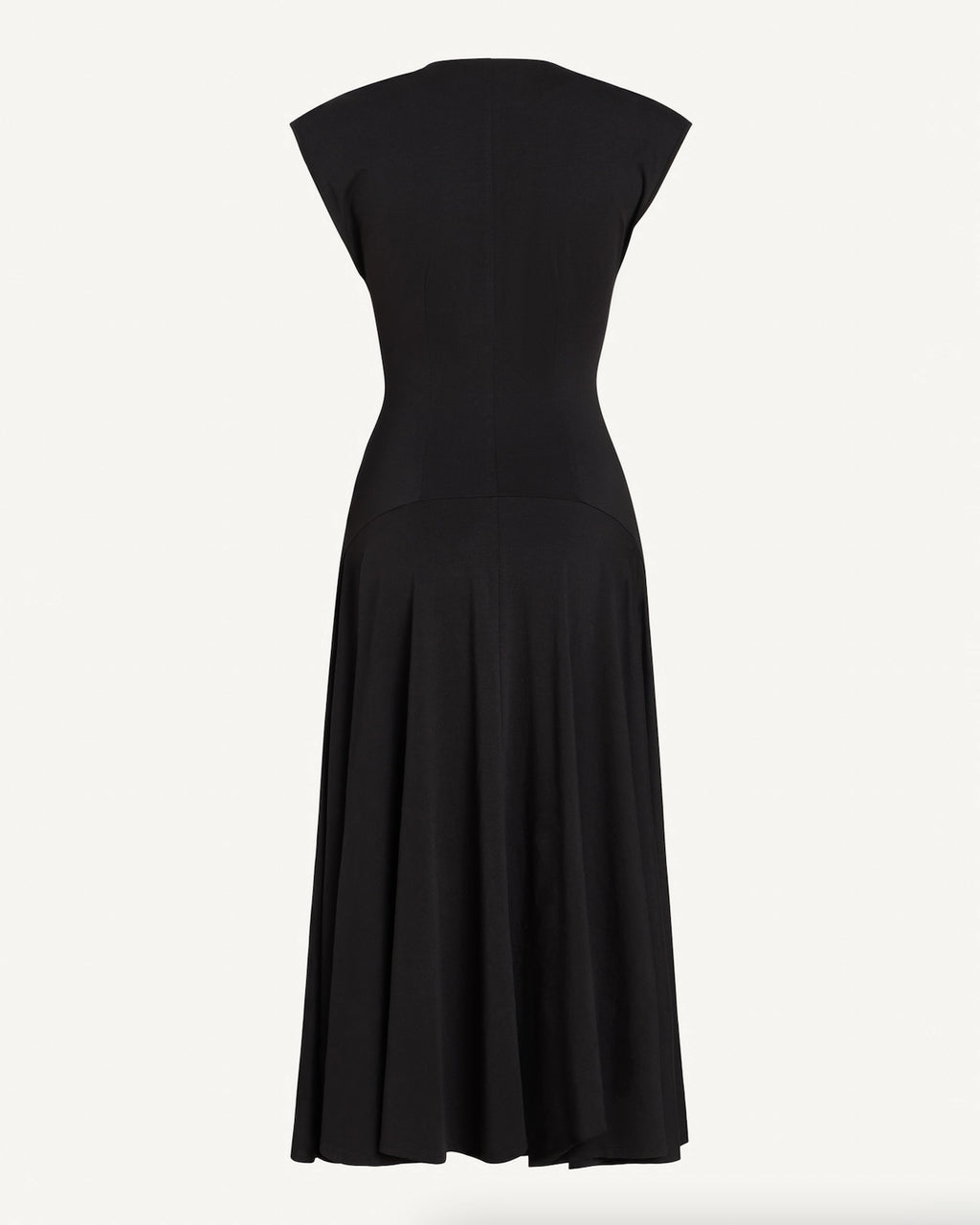Farrah Zip-Up Jersey Dress in Black by EMILY DAWN LONG back view