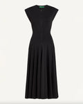 Farrah Zip-Up Jersey Dress in Black by EMILY DAWN LONG front view