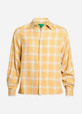 Yellow checkered shirt on a light gray background