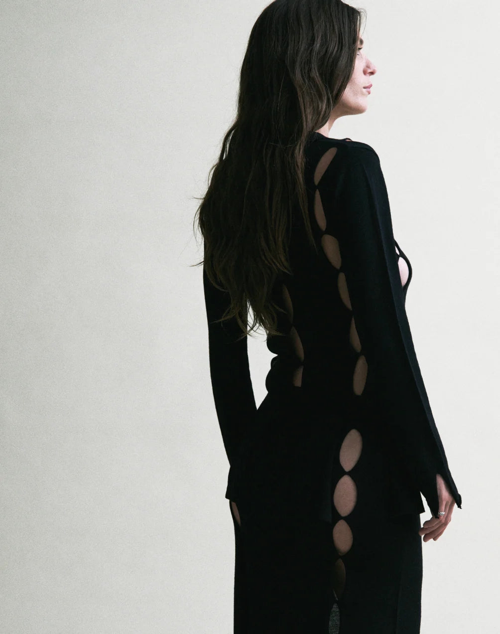 River Cardigan Tunic in Black by EMILY DAWN LONG