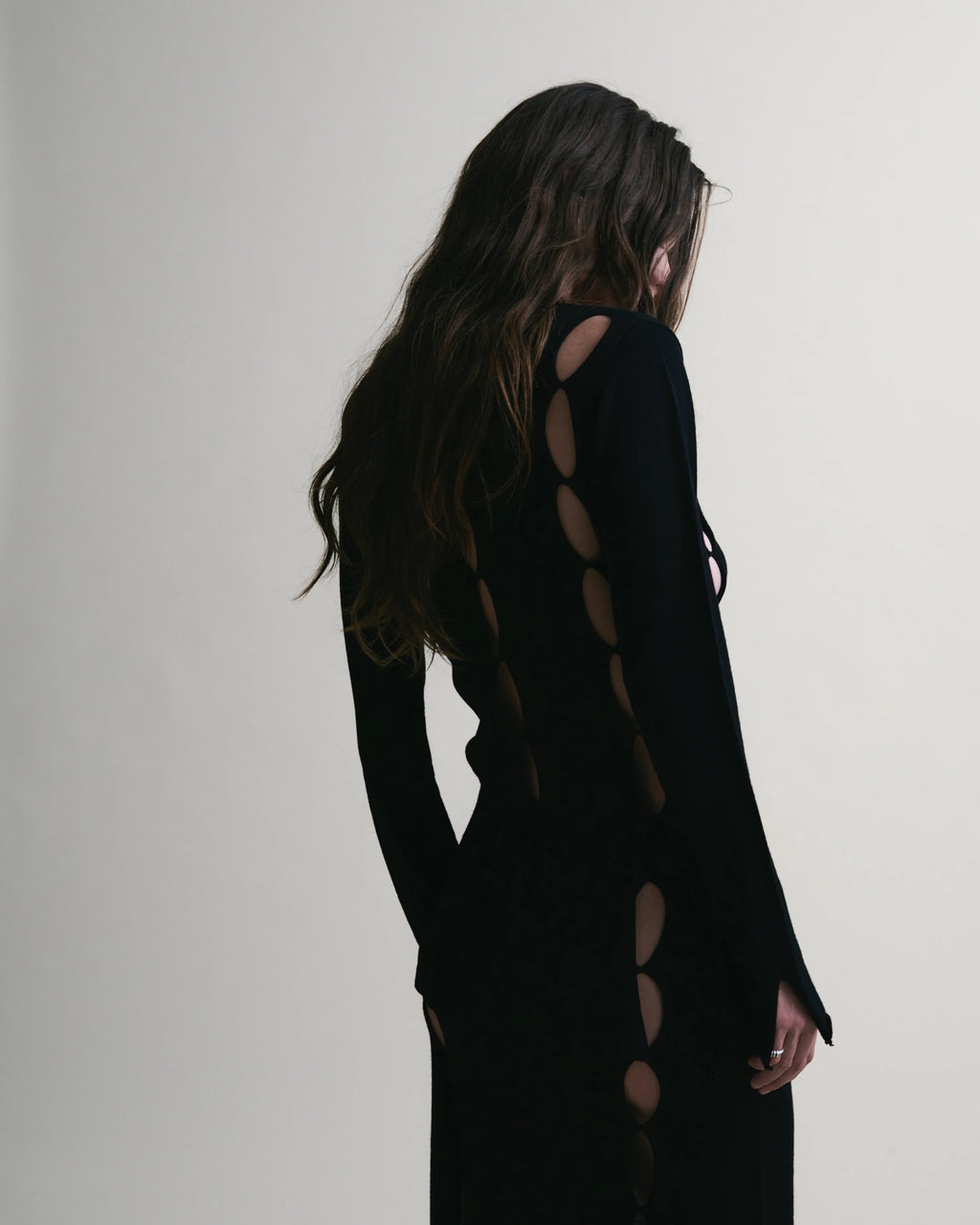 River Wool Skirt in Black by EMILY DAWN LONG