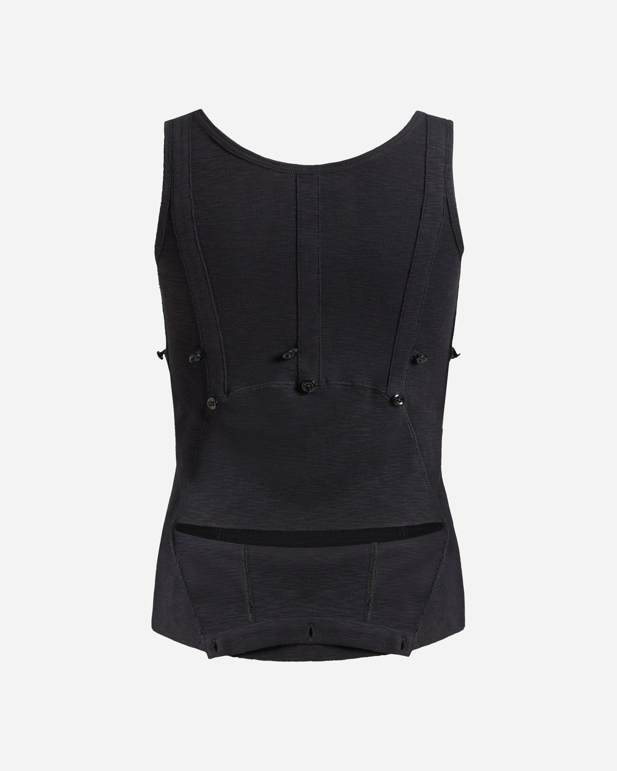 Willow 1890 Ribbed Tank in Black by EMILY DAWN LONG back view