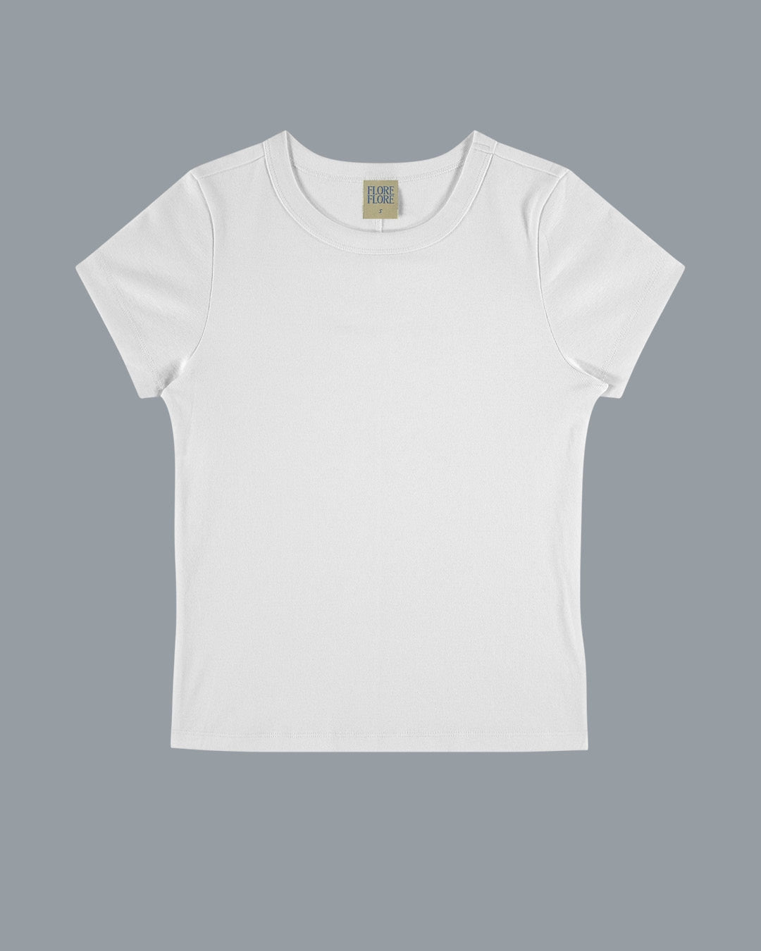 FLORE FLORE Car Baby Tee in White front view