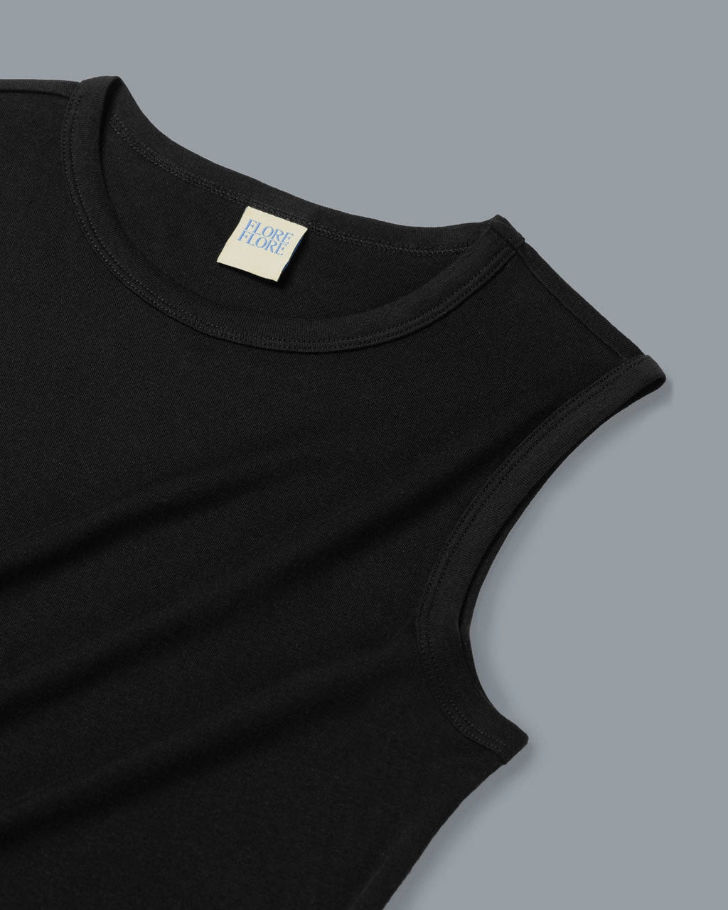 Esmé Tank LW in Black by FLORE FLORE detail view