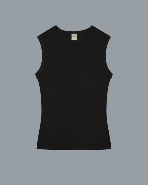 Esmé Tank LW in Black by FLORE FLORE front view