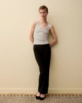 Model wearing Hillie Tank in Heather Grey by FLORE FLORE