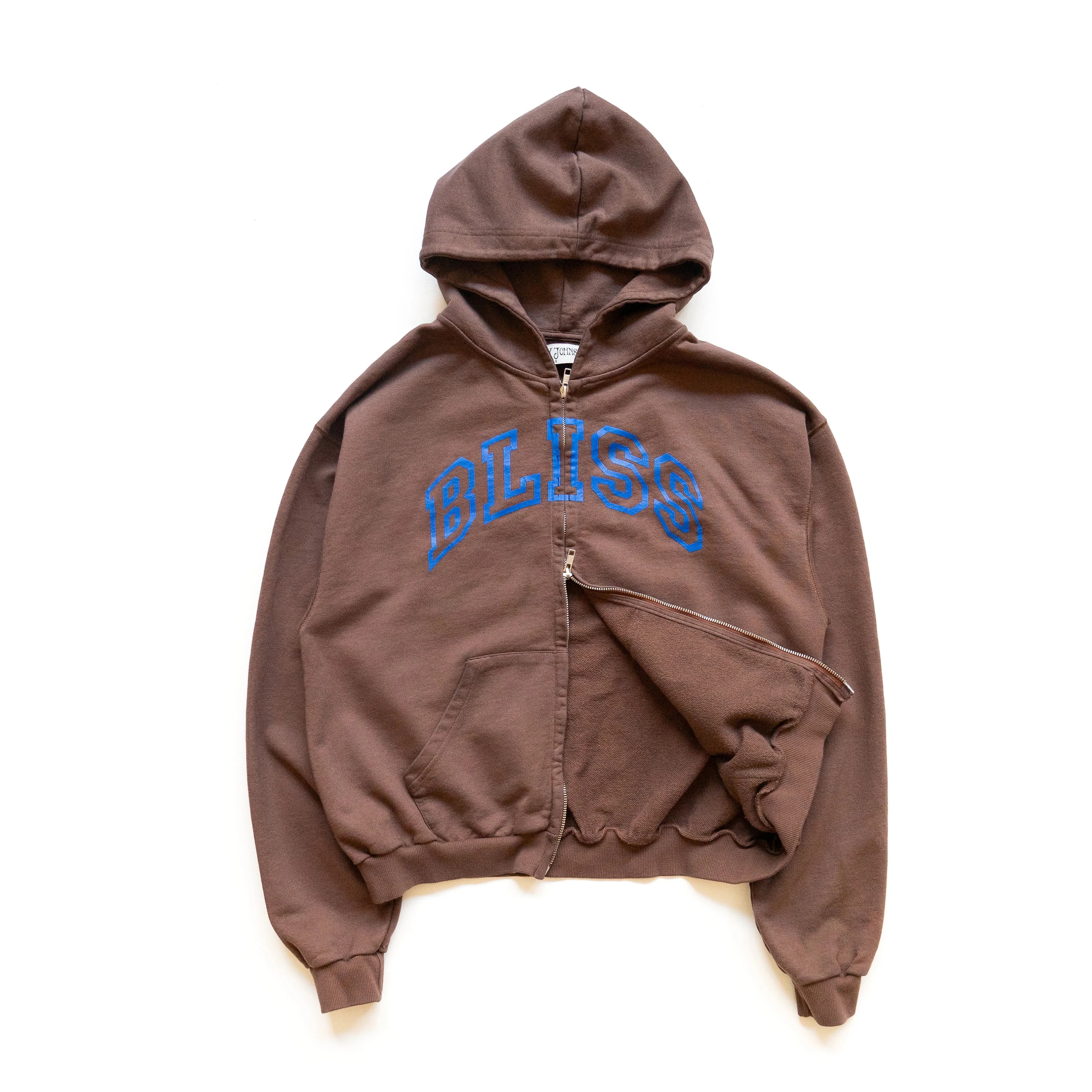 BLISS Zip Hoodie in Brown by Henry Johnson