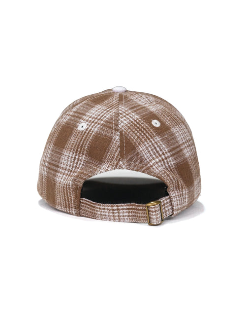 Smiling Bauhaus Plaid Cap in Brown by Henry Johnson