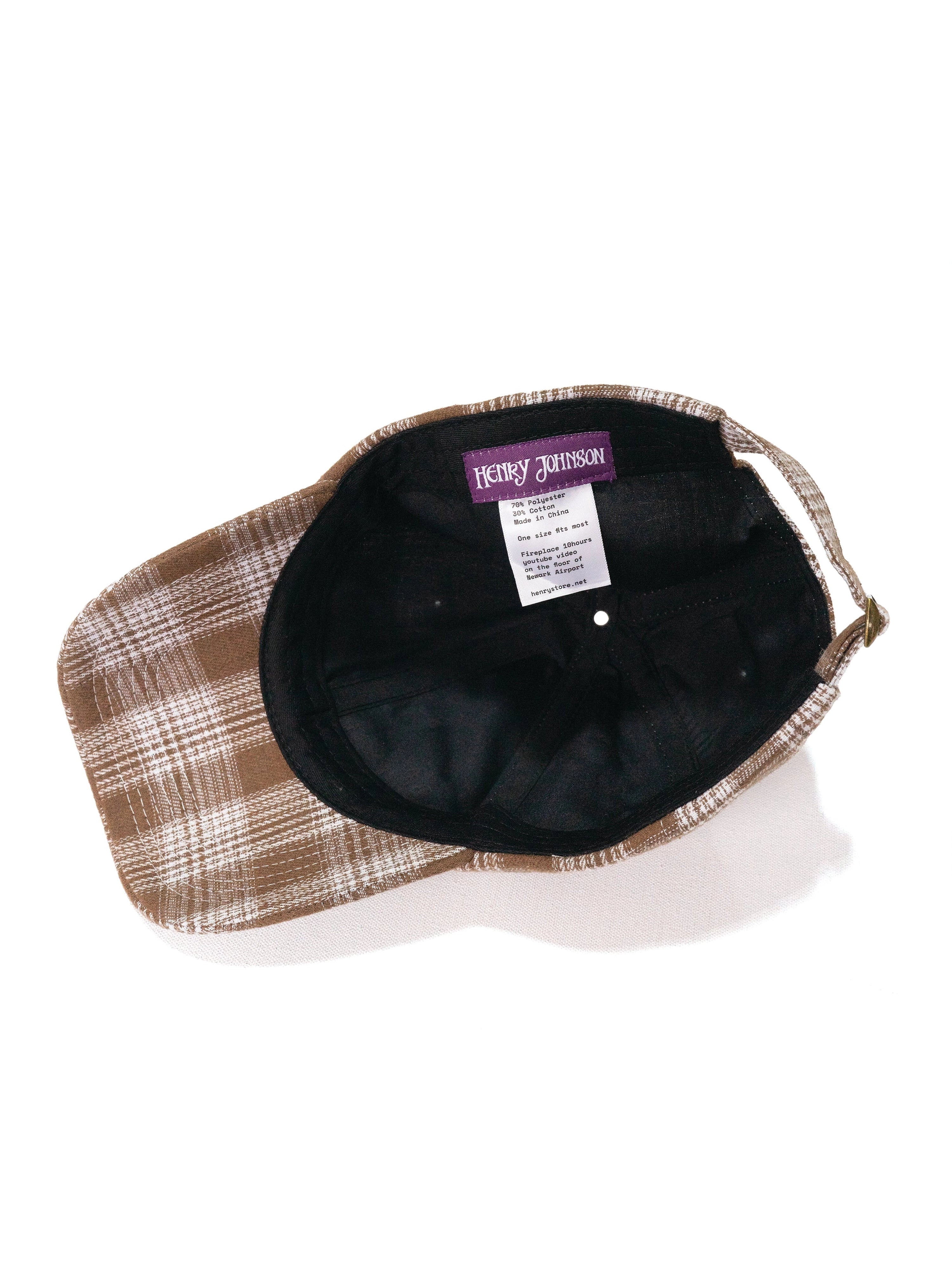 Smiling Bauhaus Plaid Cap in Brown by Henry Johnson