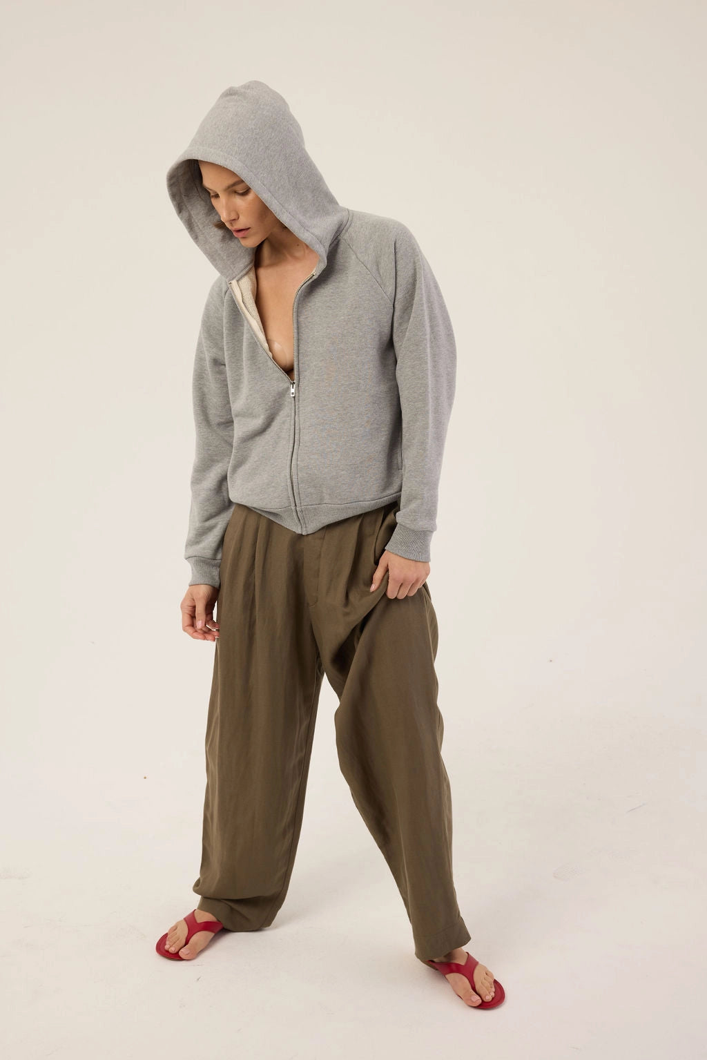 The Bird Hoodie in Heather Grey by Jamie Haller