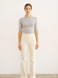 The Rib Elbow Crew in Heather Grey by Jamie Haller