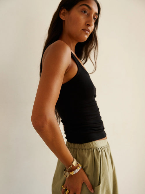 The Undershirt Rib Tank in Black by Jamie Haller