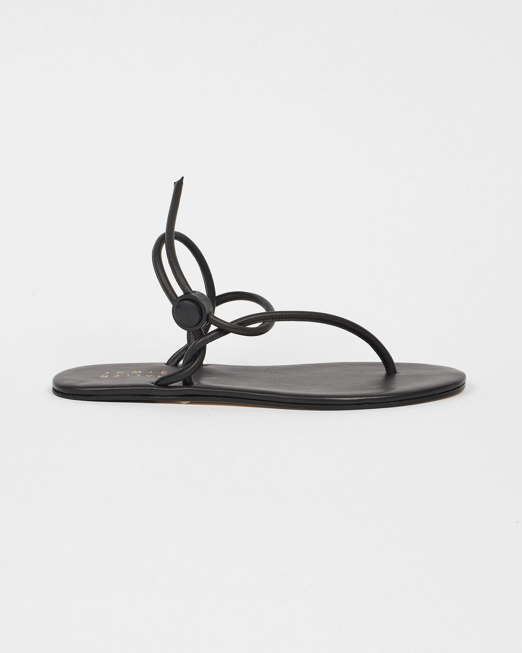 Jamie Haller String Theory sandal in black.