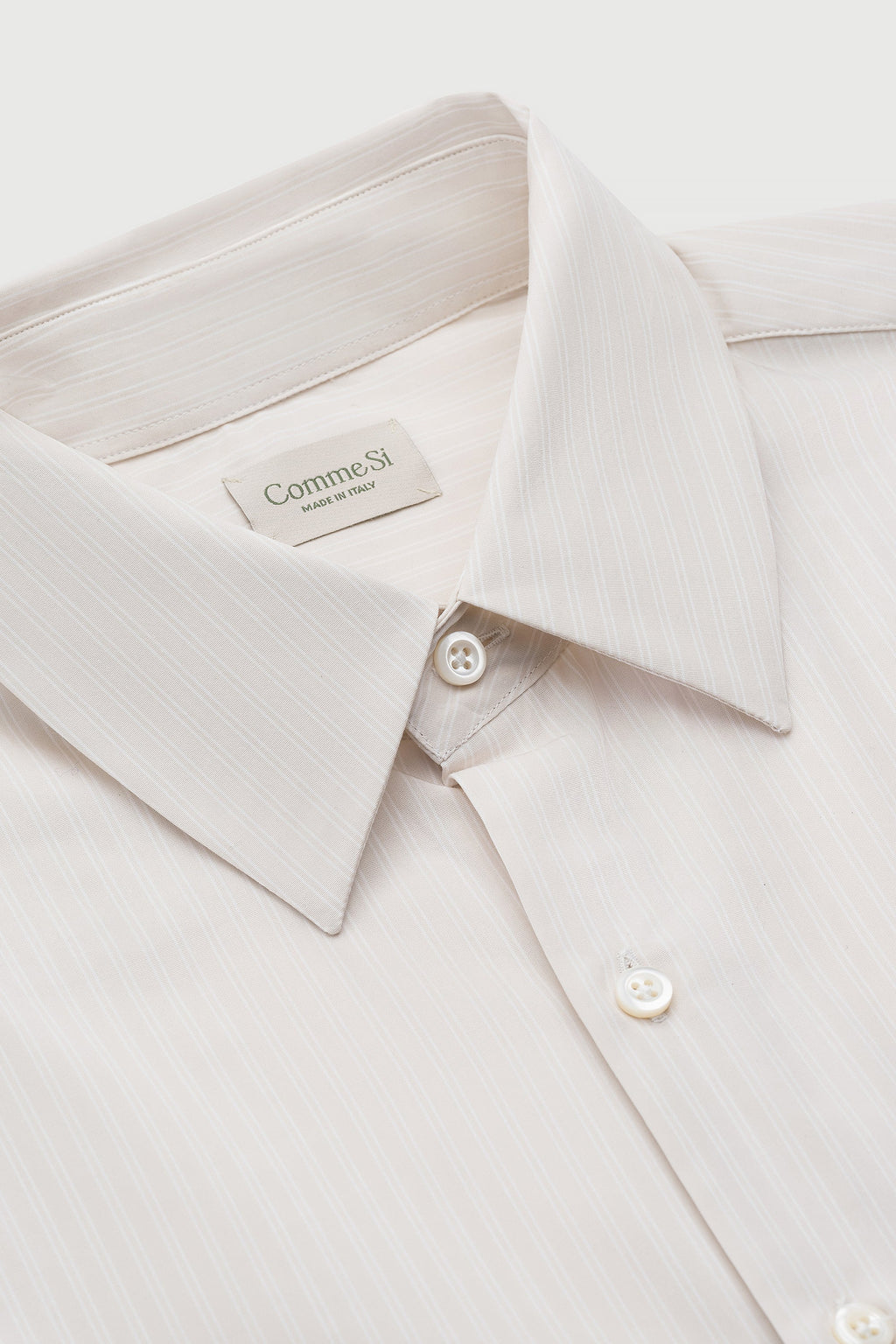 La Shirt Classica in Alabaster Stripe by Comme Si