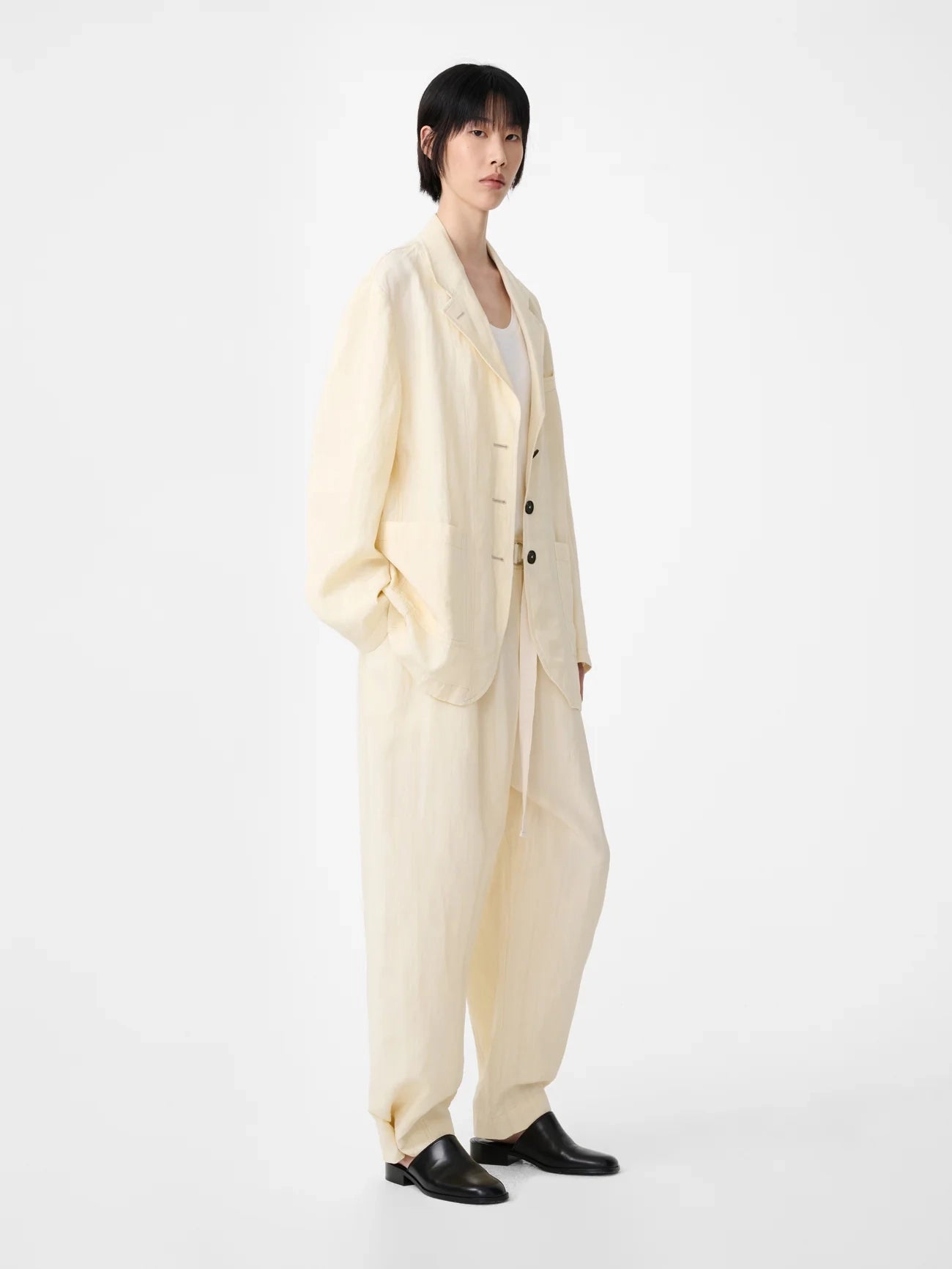 Calvo Pant in Alabaster by Studio Nicholson