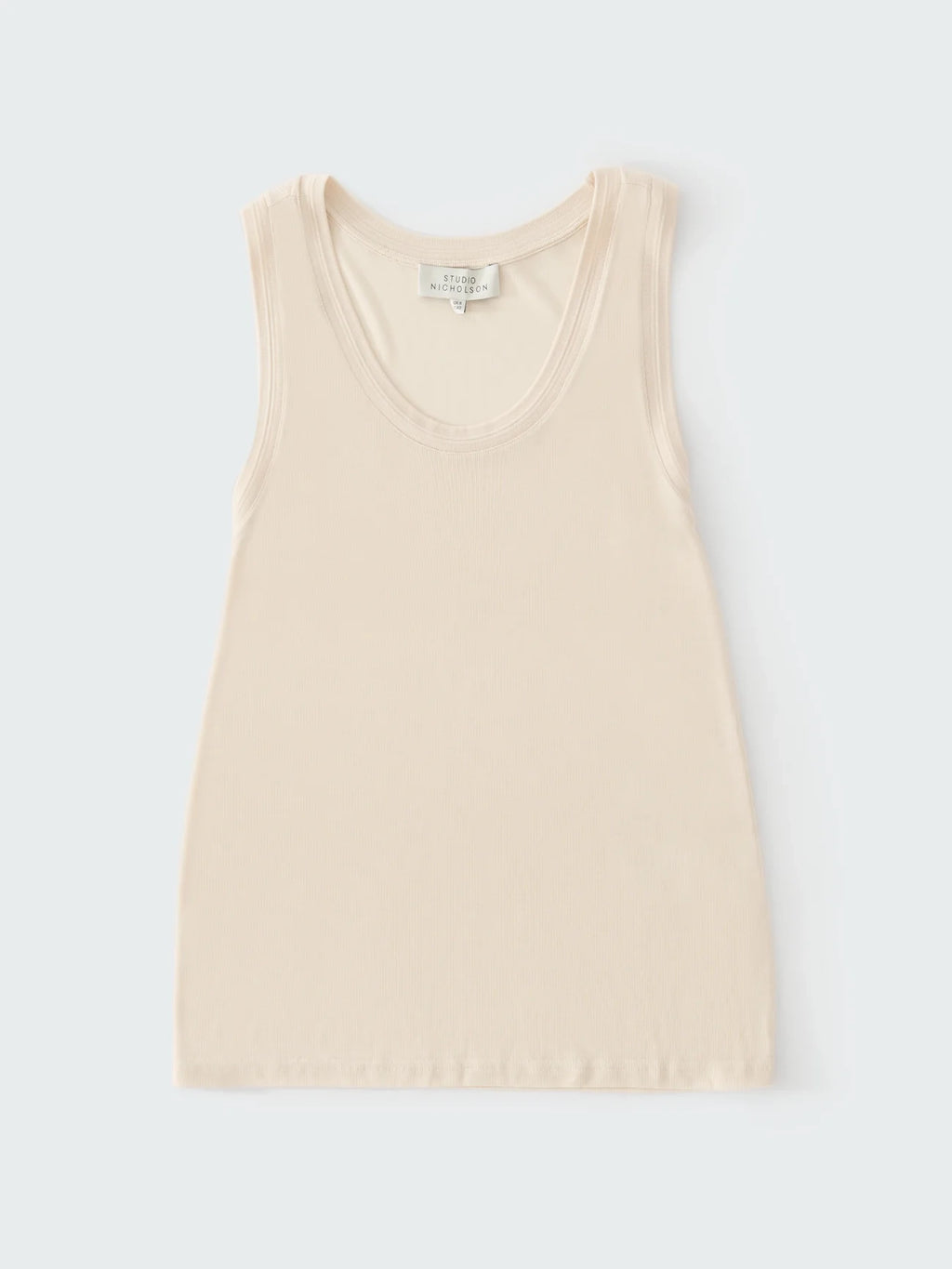 Beige tank top on a white background