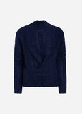 Sonko Reversible Cowl Neck Sweater in Navy by EMILY DAWN LONG